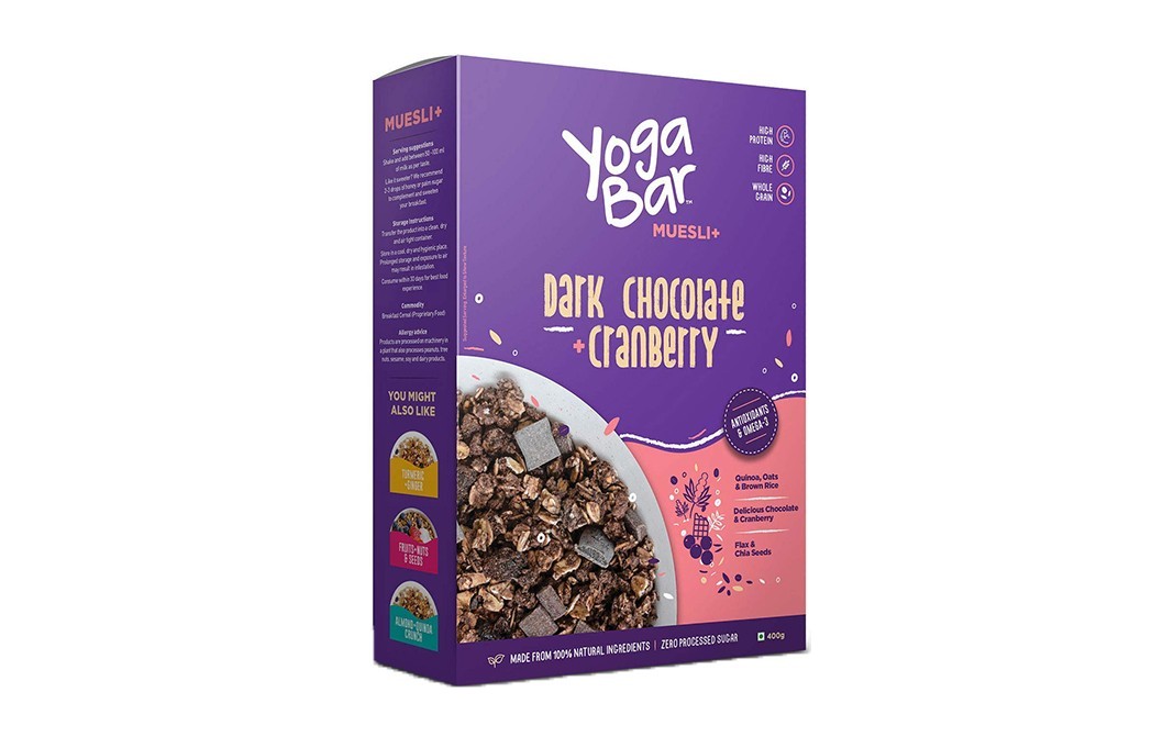 Yoga Bar Muesli+ Dark Chocolate + Cranberry    Box  400 grams